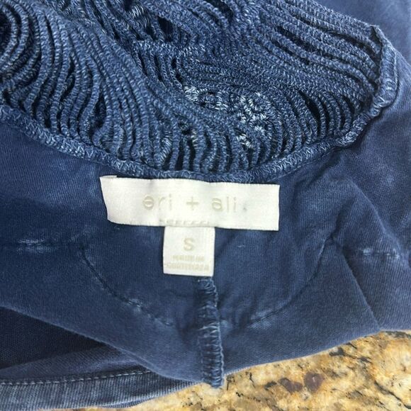 Anthropologie ERI + ALI Pure Cotton Crochet Detail Back Chantel Tank Size S - Picture 6 of 10